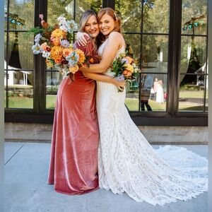 BRIDESMAID DRESS! Baltic Born - Meghan Velvet Wrap Maxi Dress - Mauve - 
Large